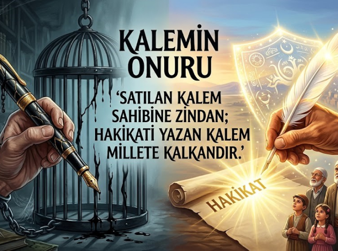 Kalemin Onuru: "Satılan Kalem, Sahibine Zindan; Hakikati Yazan Kalem, Millete Kalkandır."
